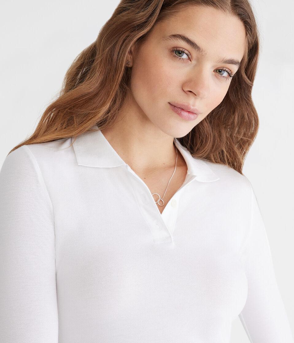 Aéropostale Long Sleeve Uniform Piqué Polo Bleach