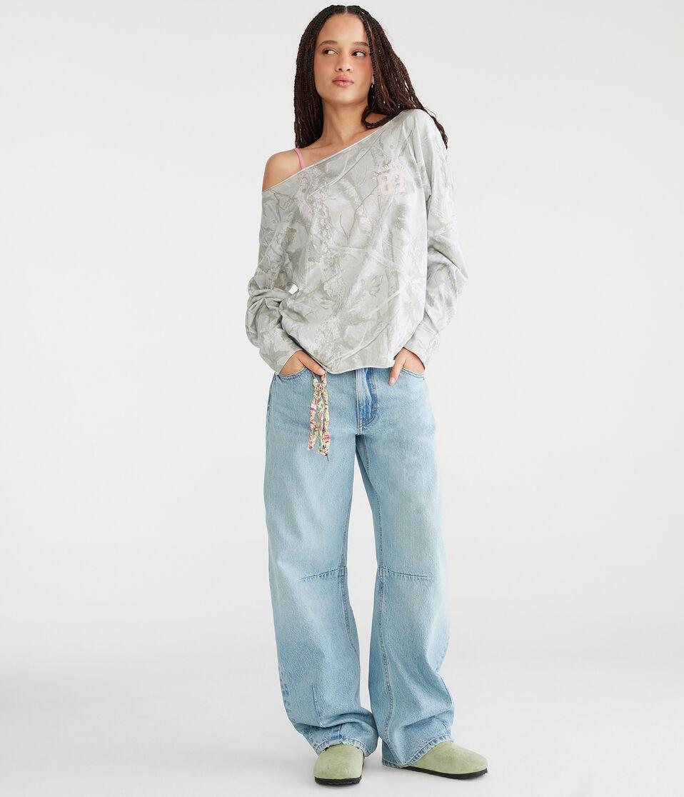 Aéropostale Low-Rise Baggy Barrel Jean Light Wash