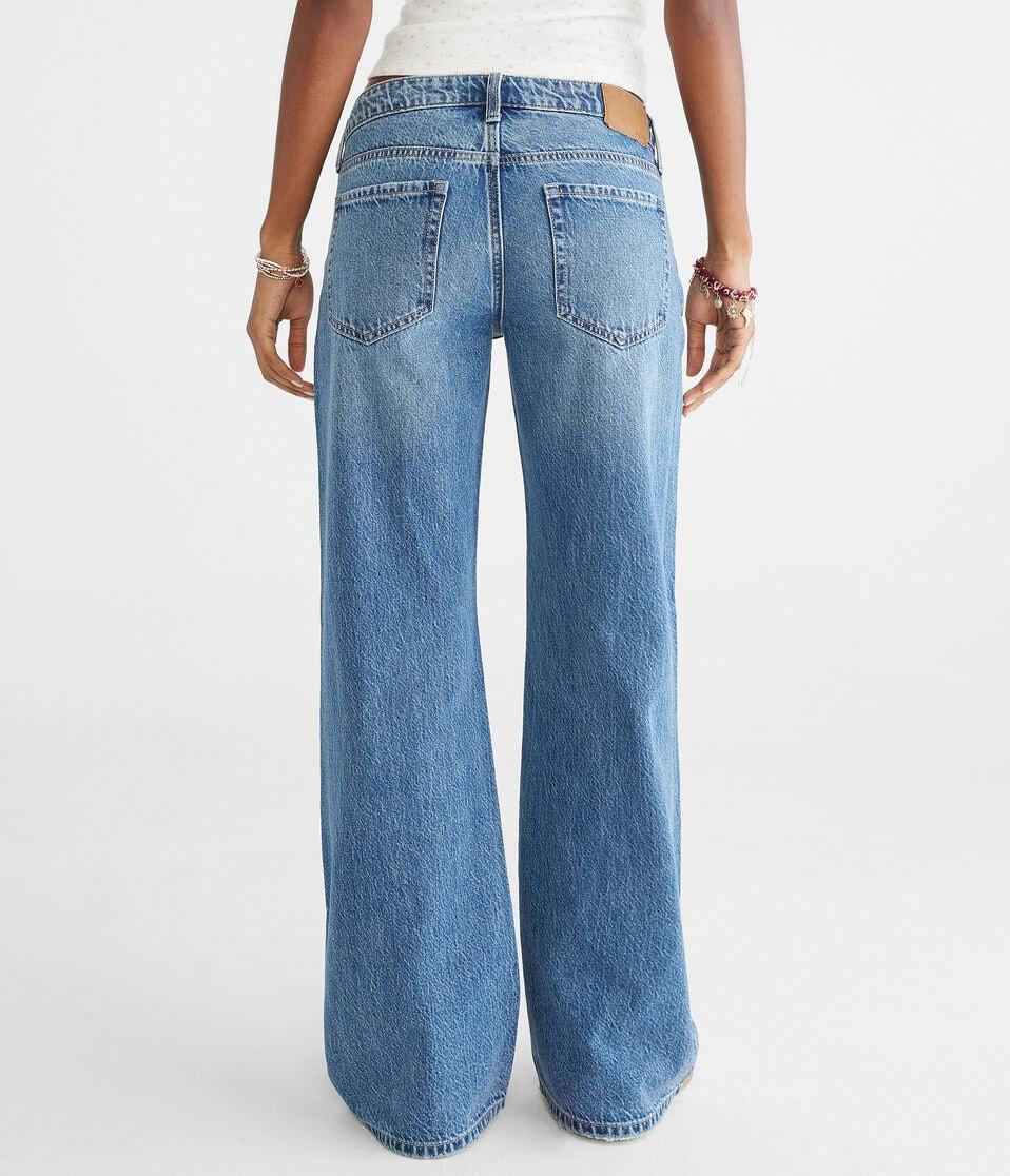 Aéropostale Low-Rise Baggy Flare Jean Medium Wash