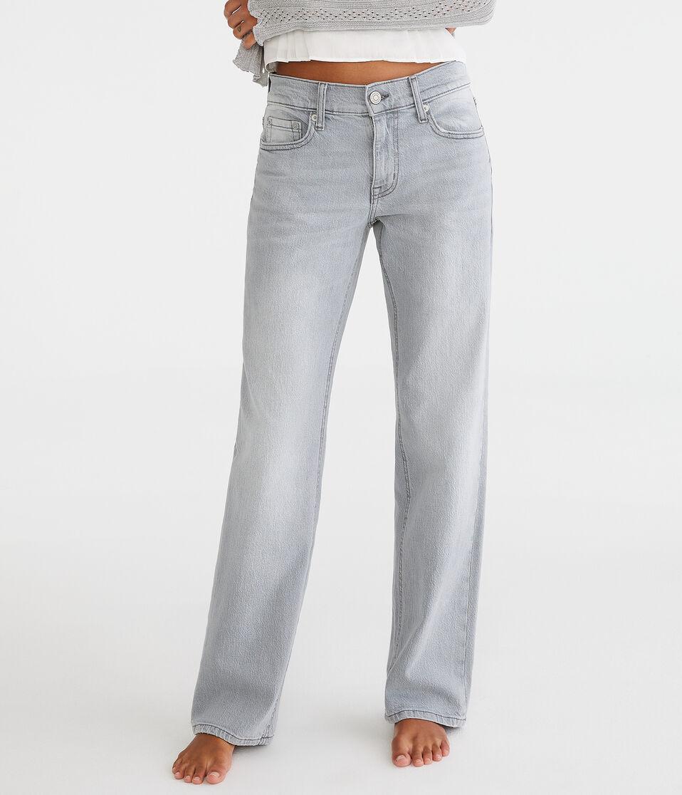 aéropostale Low-Rise Baggy Jean grey wash
