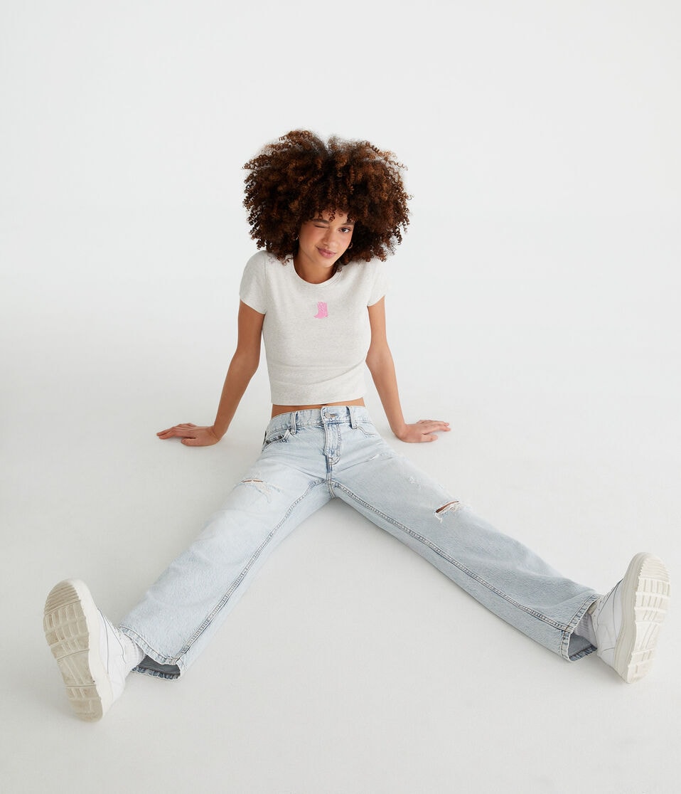 Aéropostale Low-Rise Baggy Jean Light Wash