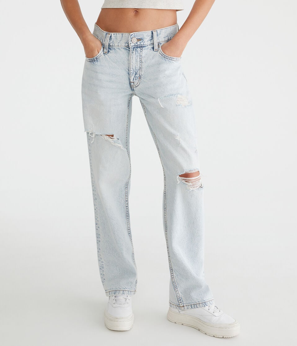 aéropostale Low-Rise Baggy Jean light wash