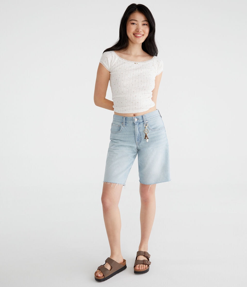 Aéropostale Low-Rise Bermuda Short Light Wash