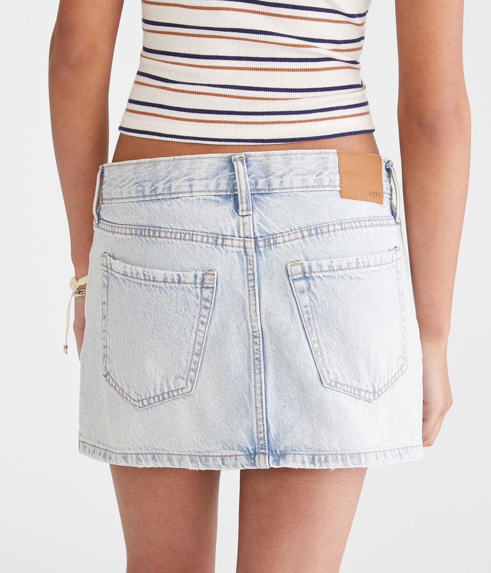 Aéropostale Low-Rise Denim Mini Skirt Light Wash