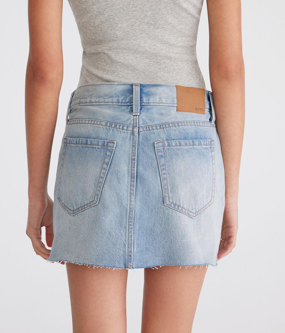 Aéropostale Low-Rise Denim Mini Skirt Light Wash