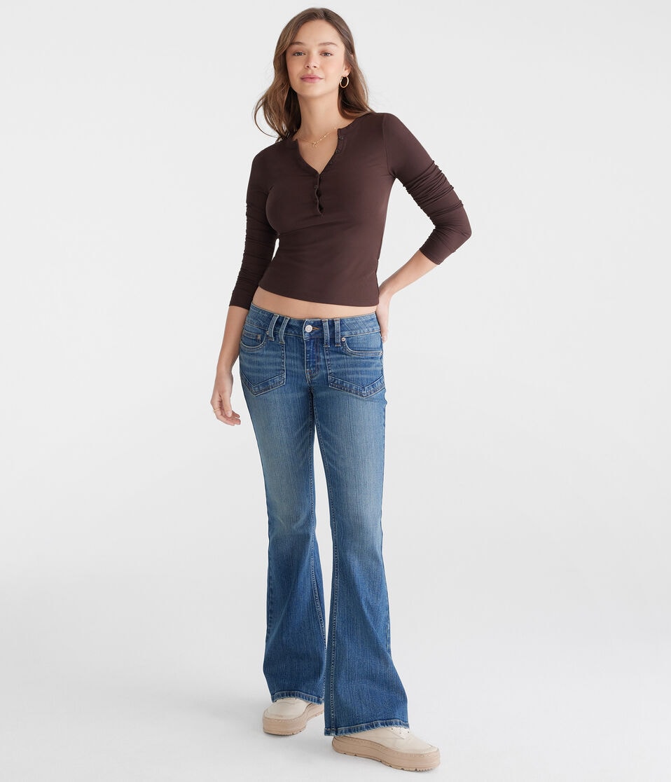 Aéropostale Low-Rise Flare Jean Dark Wash