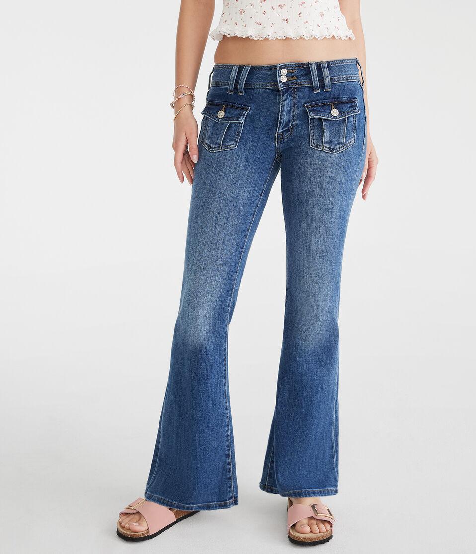 aéropostale Low-Rise Flare Jean dark wash
