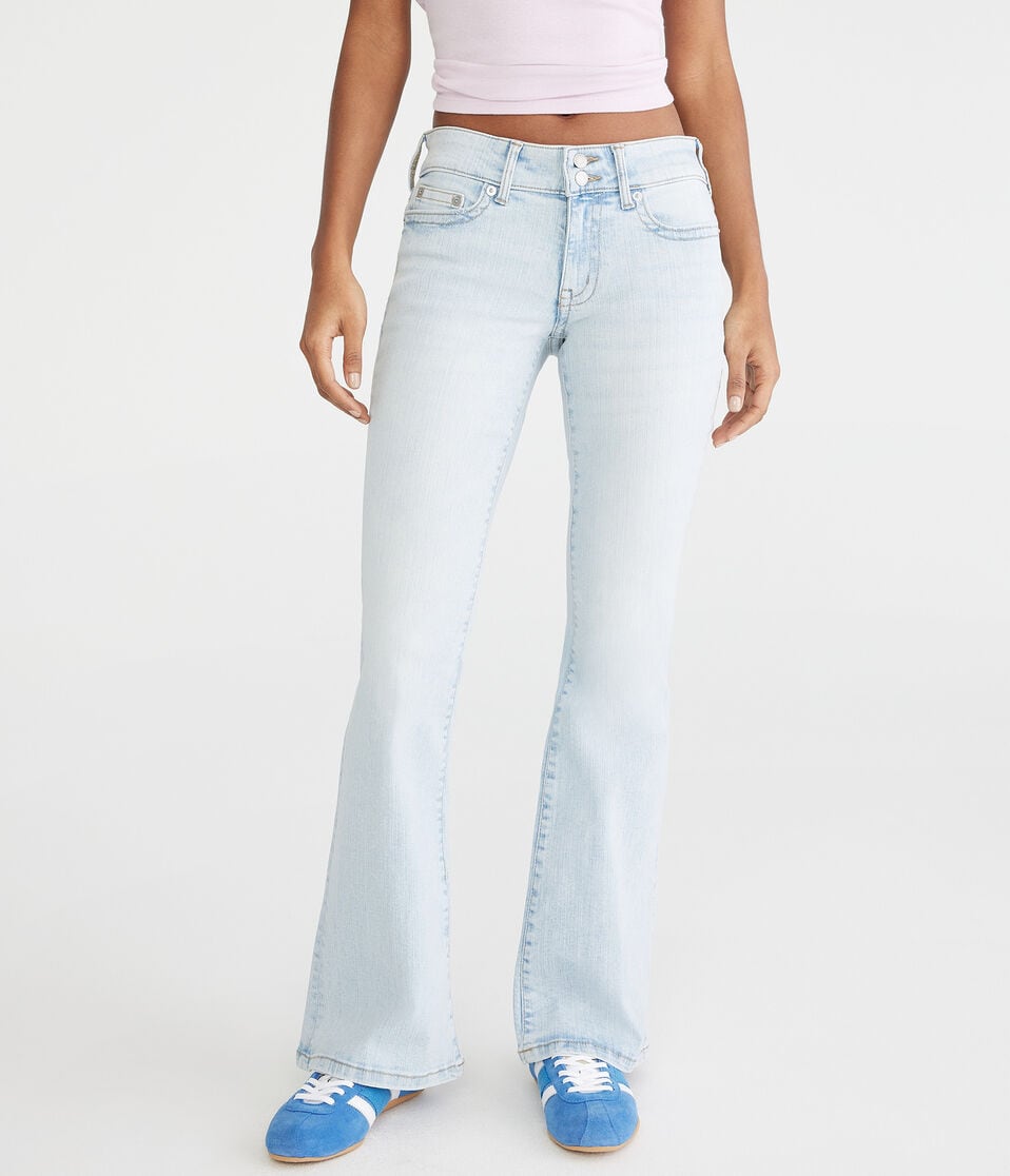 aéropostale Low-Rise Flare Jean light wash