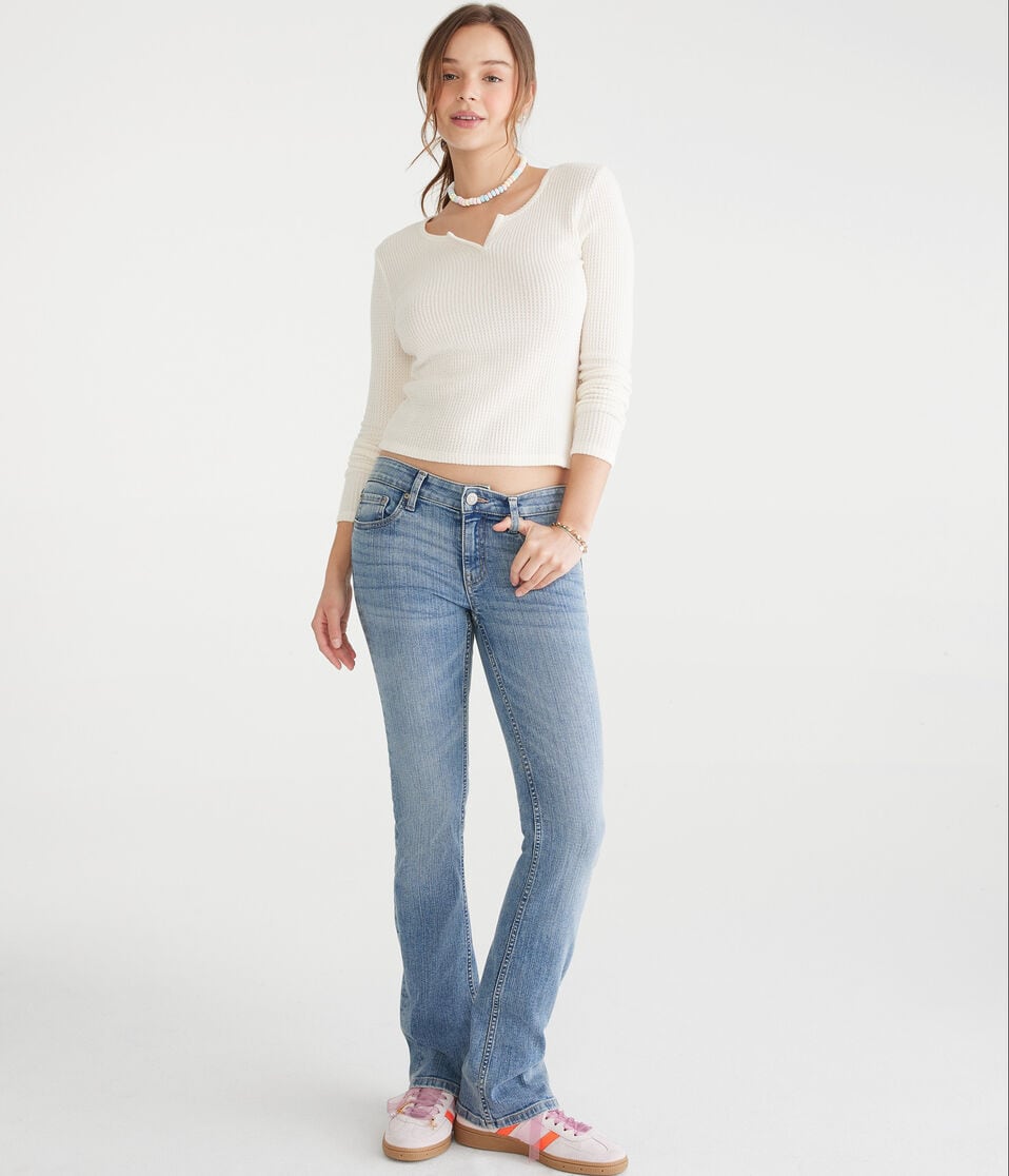 Aéropostale Low-Rise Mini Boot Jean Medium Wash