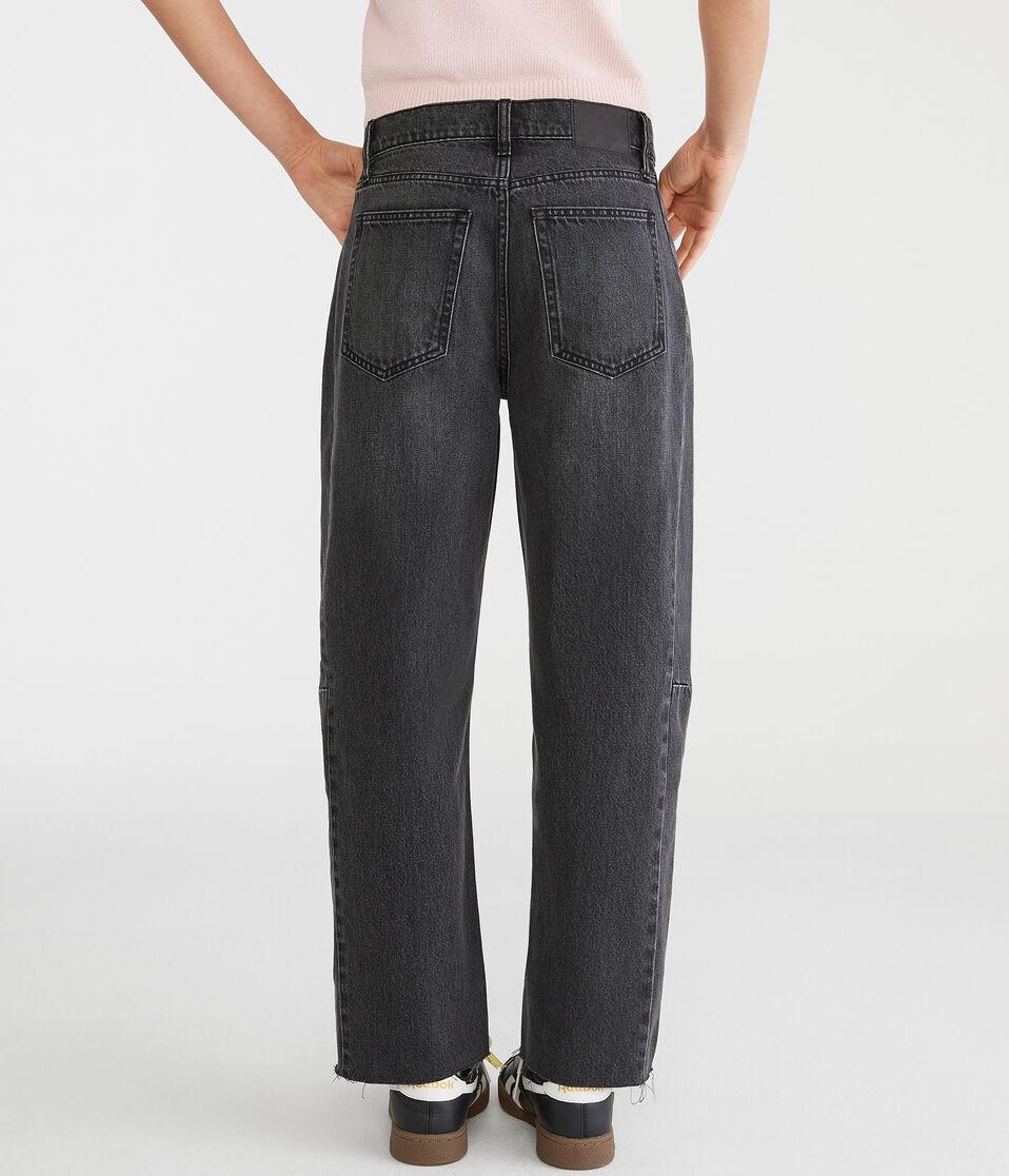 Aéropostale Mid-Rise Barrel Leg Jean Black