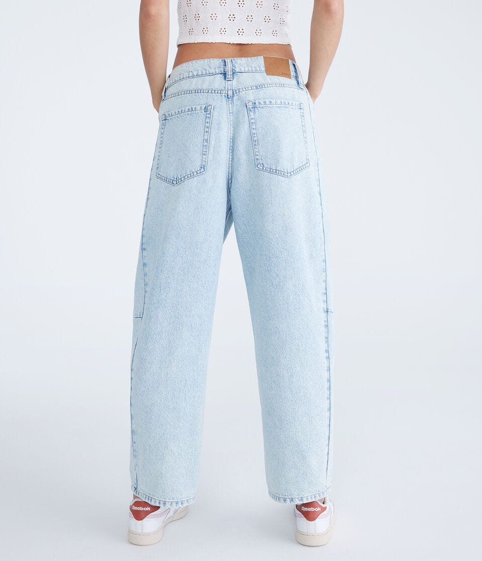 Aéropostale Mid-Rise Barrel Leg Jean Light Wash