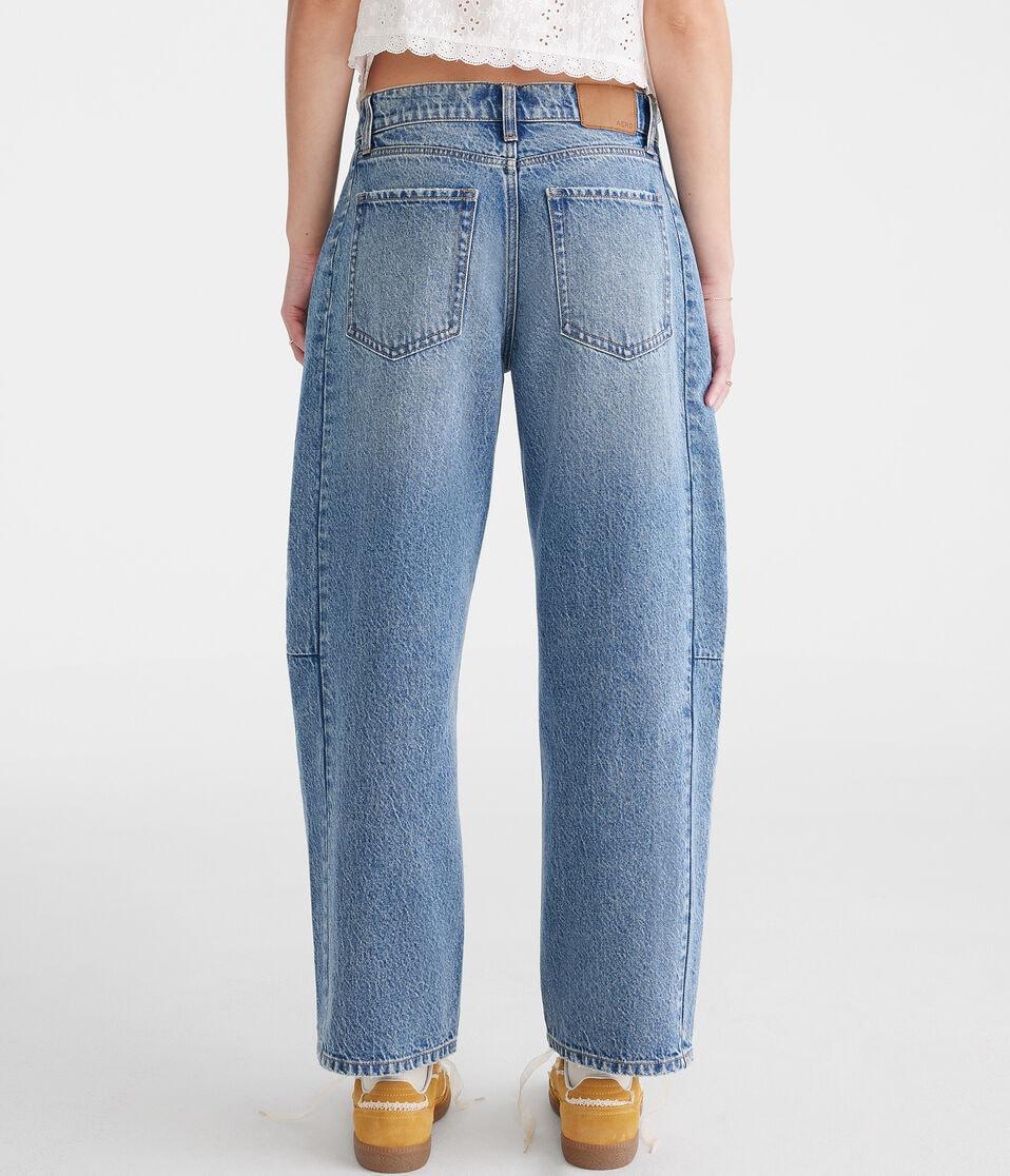 Aéropostale Mid-Rise Barrel Leg Jean Medium Wash