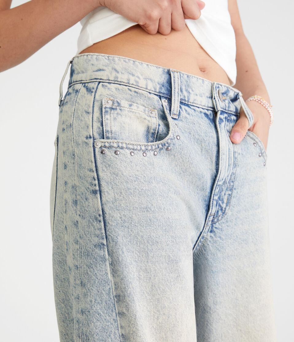 Aéropostale Mid-Rise Barrel Leg Jean Medium Wash