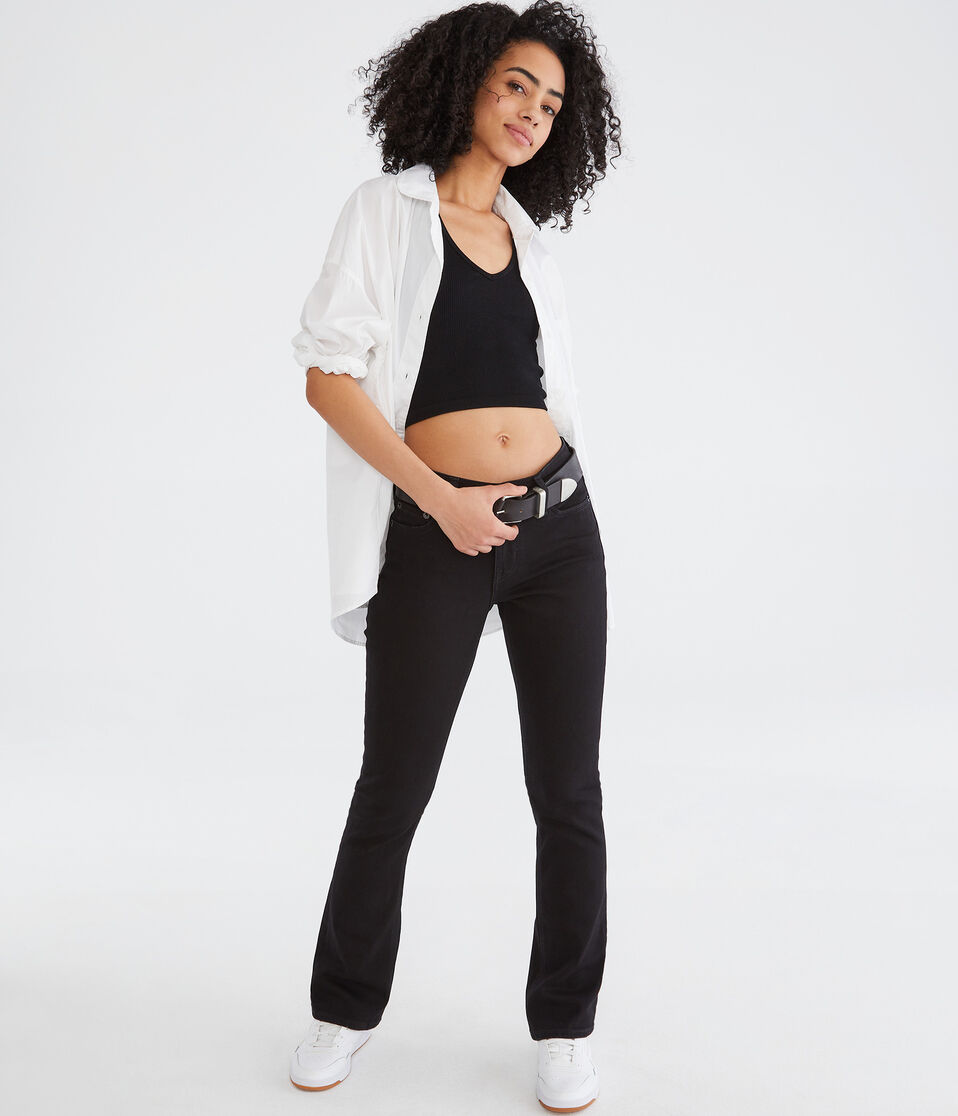 Aéropostale Mid-Rise Bootcut Jean Black