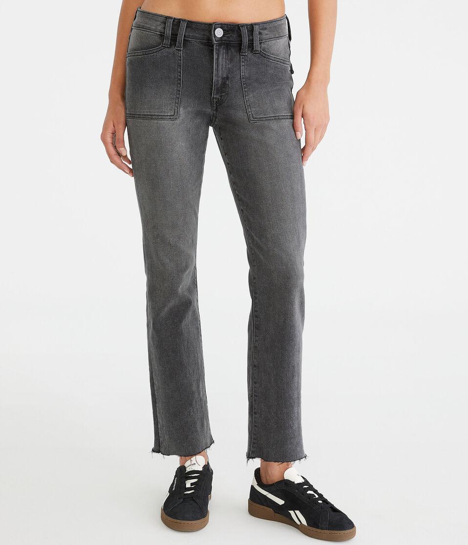 aéropostale Mid-Rise Kick Flare Jean grey wash