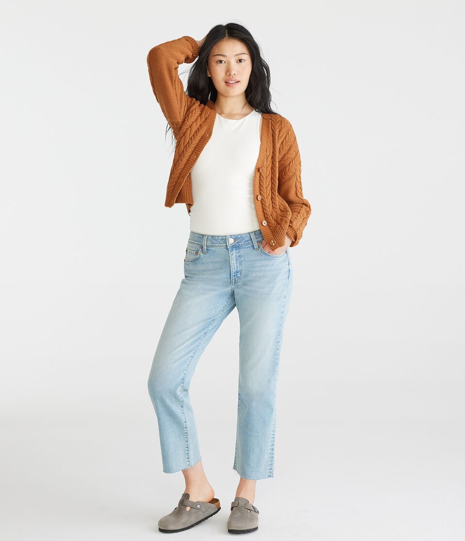 Aéropostale Mid-Rise Kick Flare Jean Light Wash