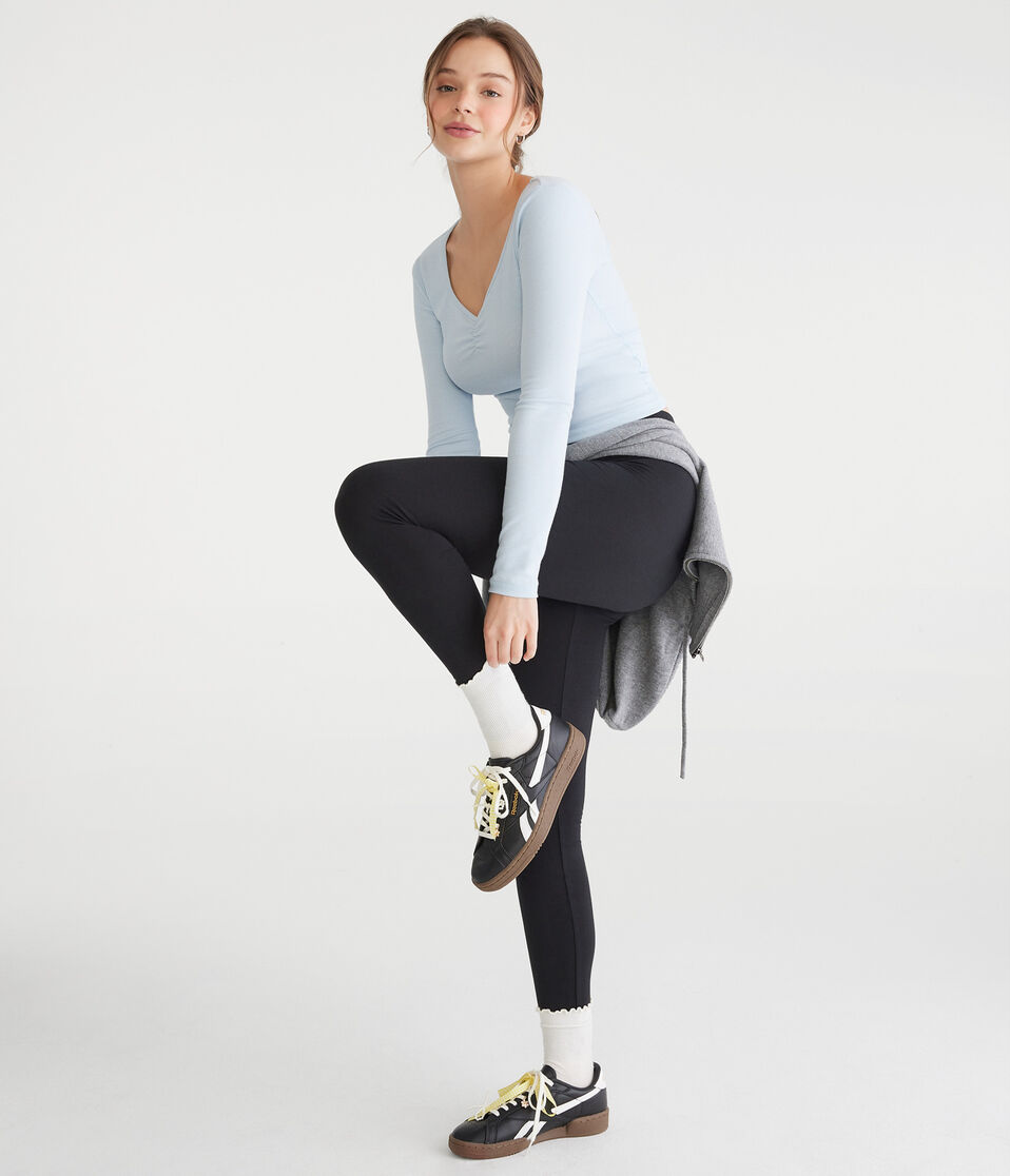 Aéropostale Mid-Rise Perfect Leggings Black Fox