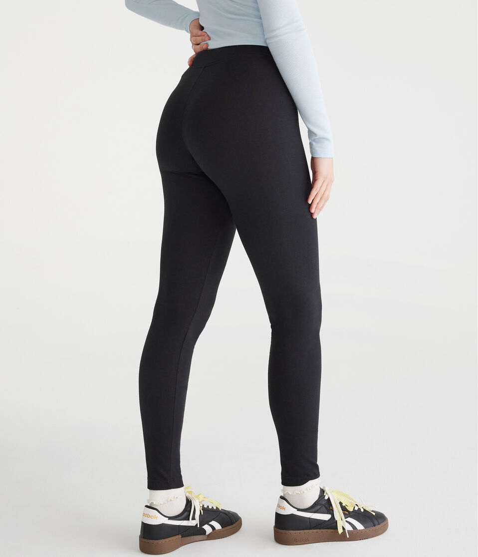 Aéropostale Mid-Rise Perfect Leggings Black Fox