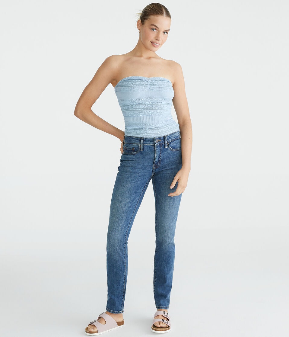 Aéropostale Mid-Rise Skinny Jean Medium Wash