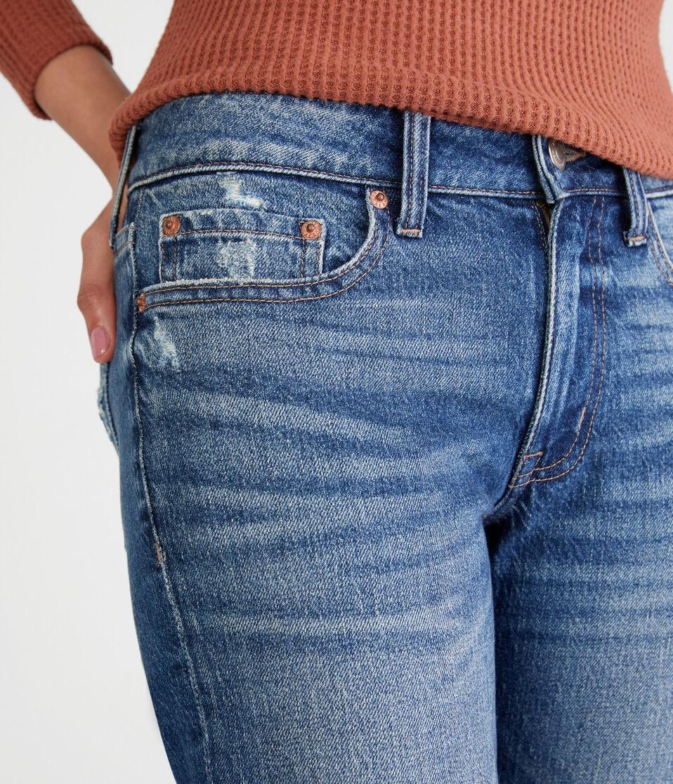 Aéropostale Mid-Rise Straight Ankle Jean Dark Wash