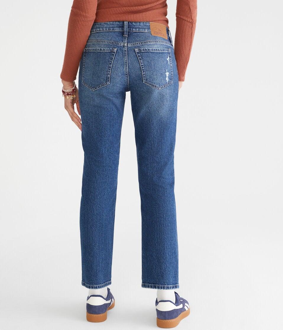 Aéropostale Mid-Rise Straight Ankle Jean Dark Wash