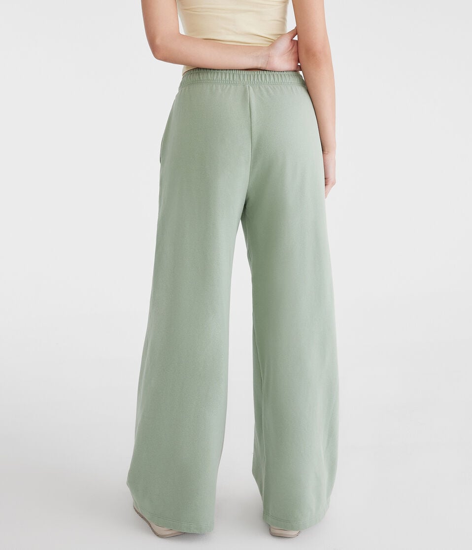 Aéropostale Mid-Rise Wide Leg Sweatpants Green Bay