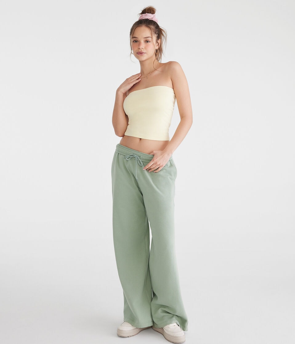 Aéropostale Mid-Rise Wide Leg Sweatpants Green Bay