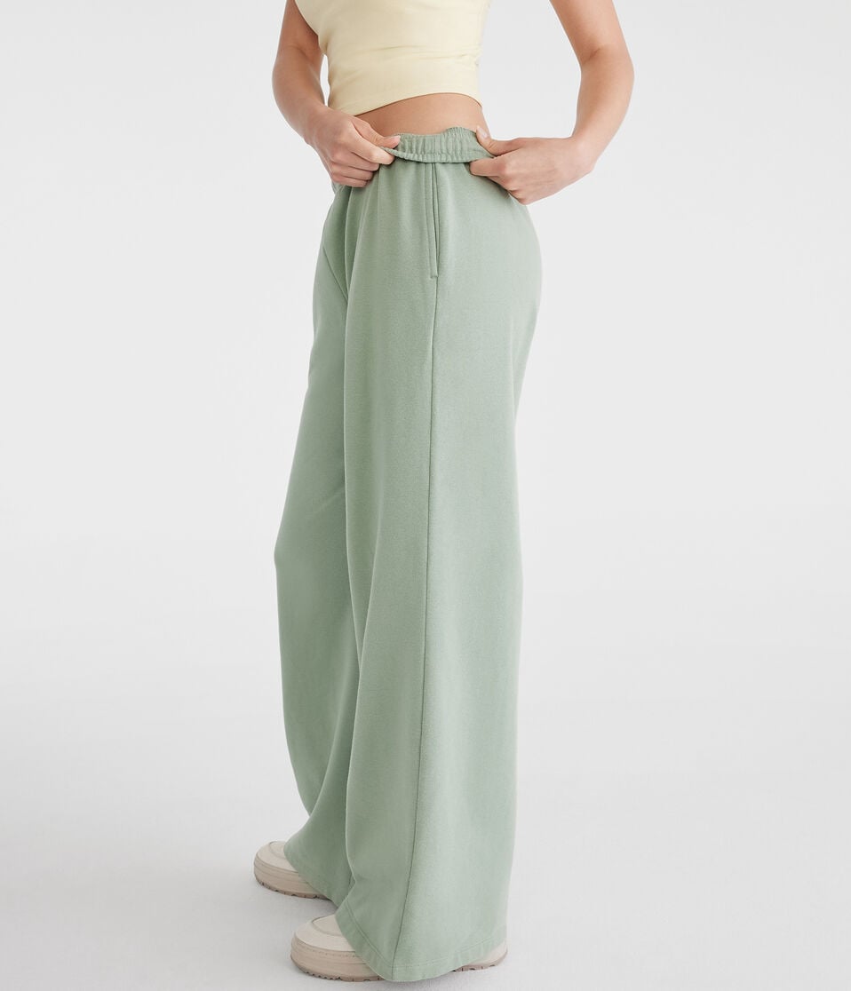 Aéropostale Mid-Rise Wide Leg Sweatpants Green Bay