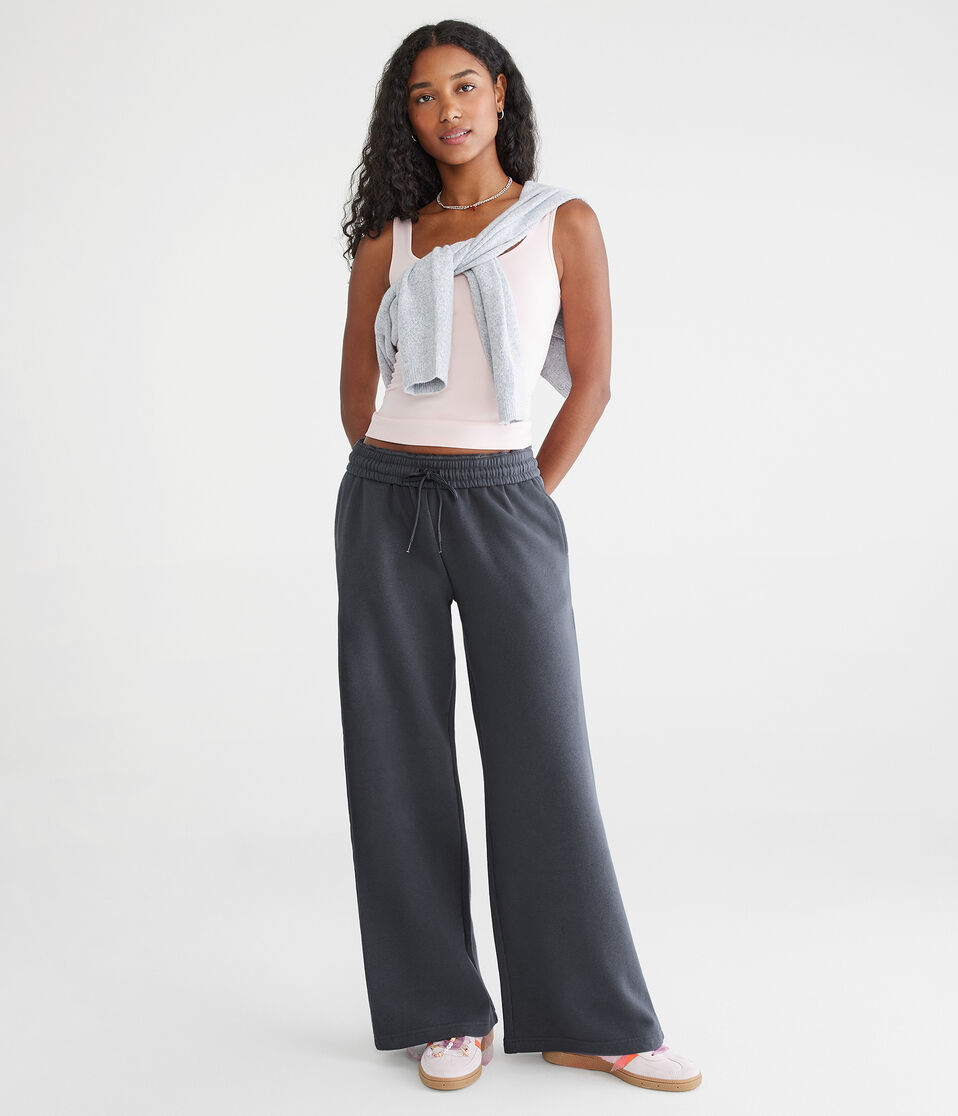 Aéropostale Mid-Rise Wide Leg Sweatpants Pavement