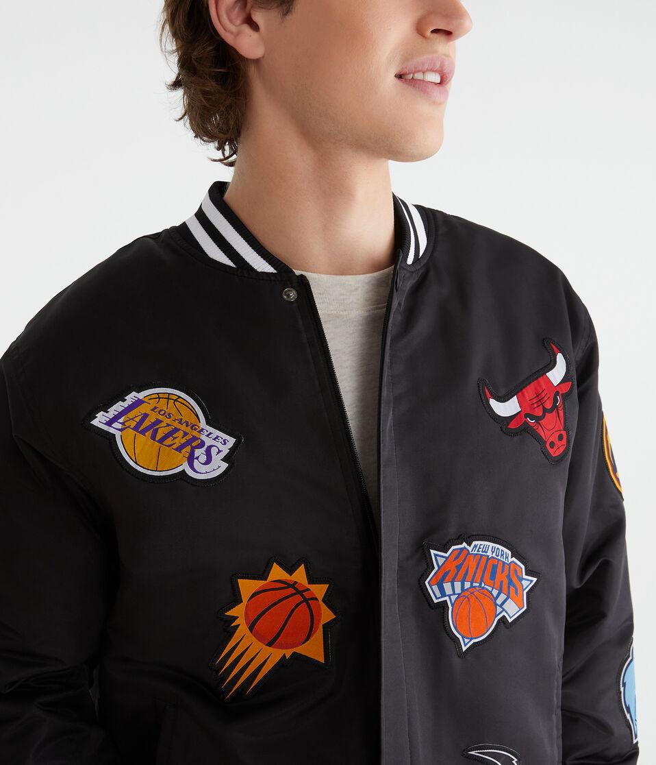 Aéropostale NBA Team Logos Bomber Jacket Black