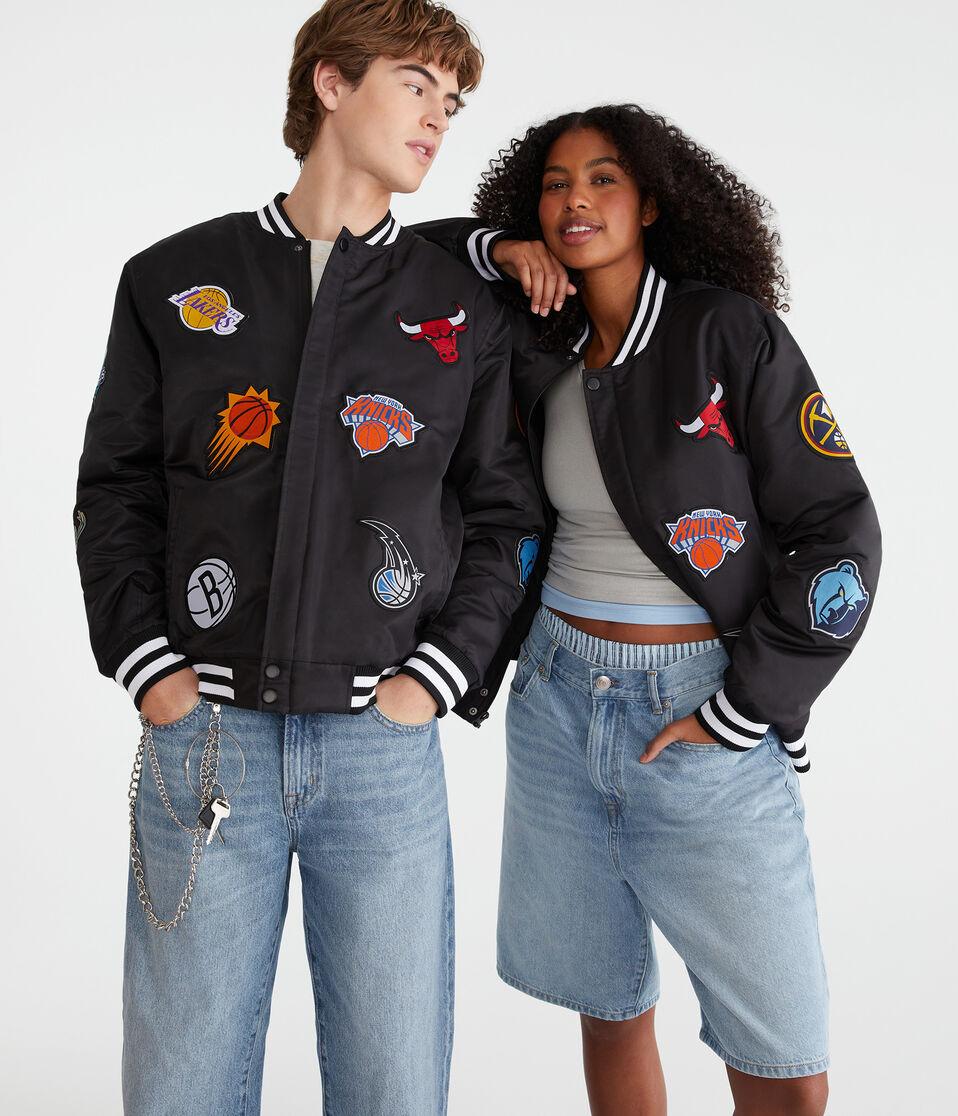 aéropostale NBA Team Logos Bomber Jacket black