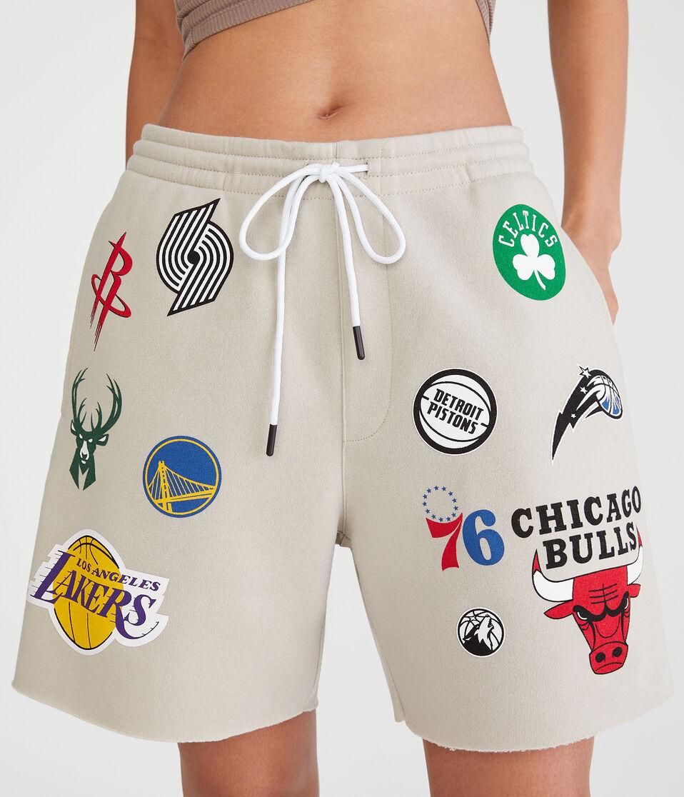 Aéropostale NBA Team Logos Fleece Shorts 6" Cream