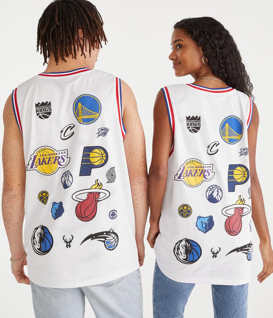Aéropostale NBA Team Logos Mesh Tank White
