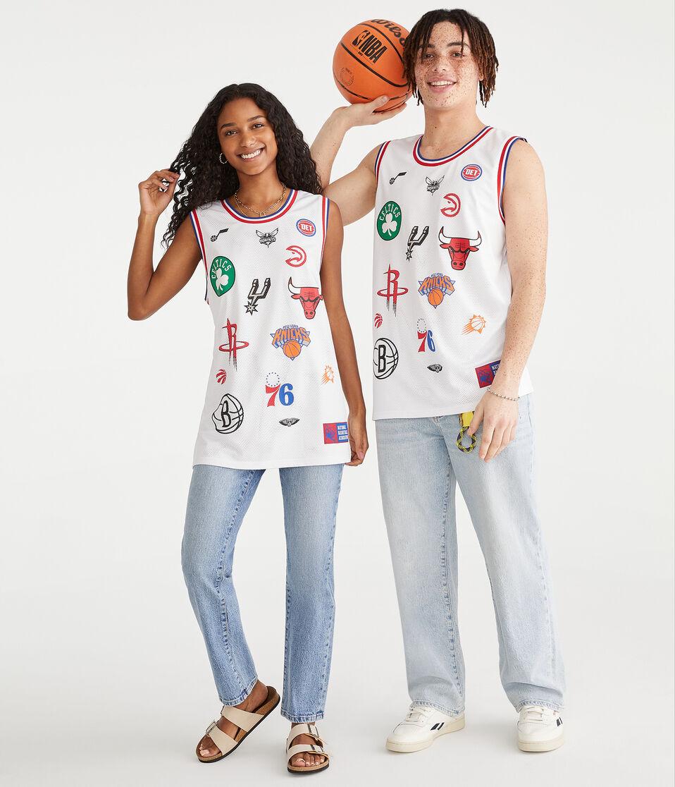 Aéropostale NBA Team Logos Mesh Tank White