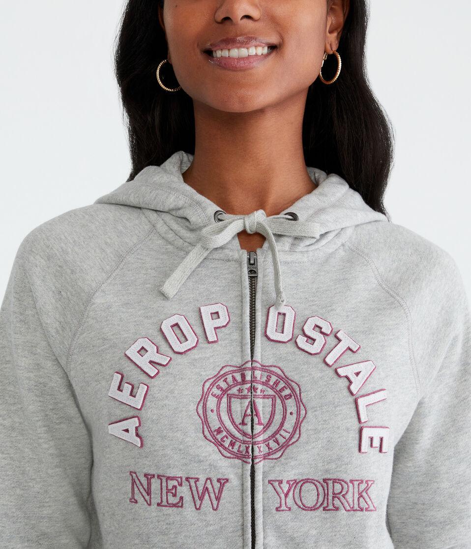 Aéropostale Aeropostale New York Crest Full-Zip Hoodie Light Heather Grey