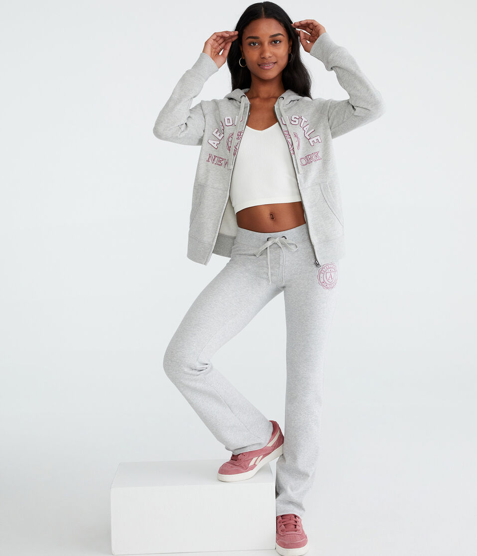 Aéropostale Aeropostale New York Crest Full-Zip Hoodie Light Heather Grey