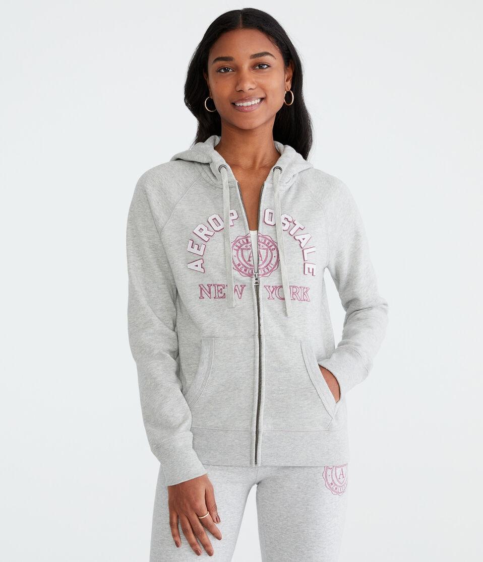 aéropostale Aeropostale New York Crest Full-Zip Hoodie light heather grey