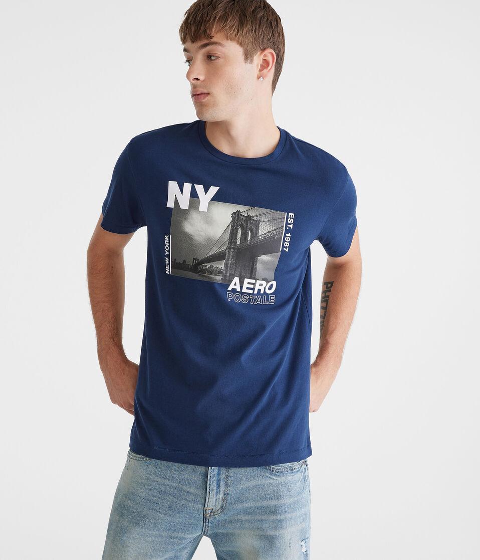 aéropostale Aeropostale NY Brooklyn Bridge Graphic Tee cadet navy