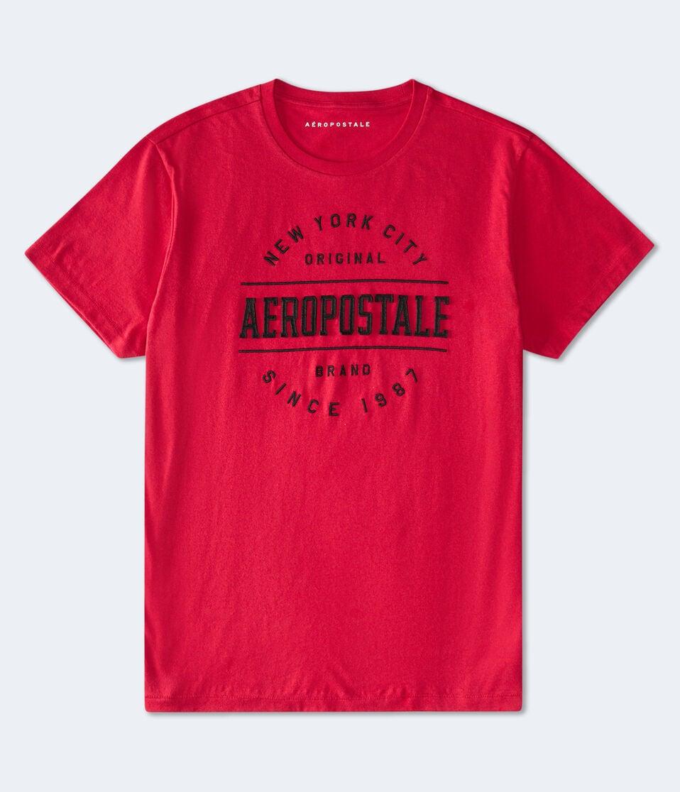 aéropostale Aeropostale NYC Circle Appliqué Graphic Tee red zinna