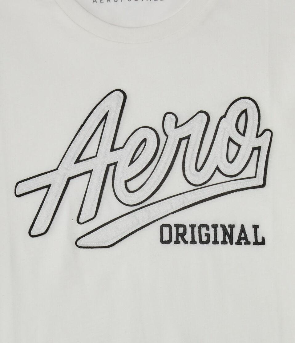 Aéropostale Aeropostale Original Script Appliqué Graphic Tee Cream