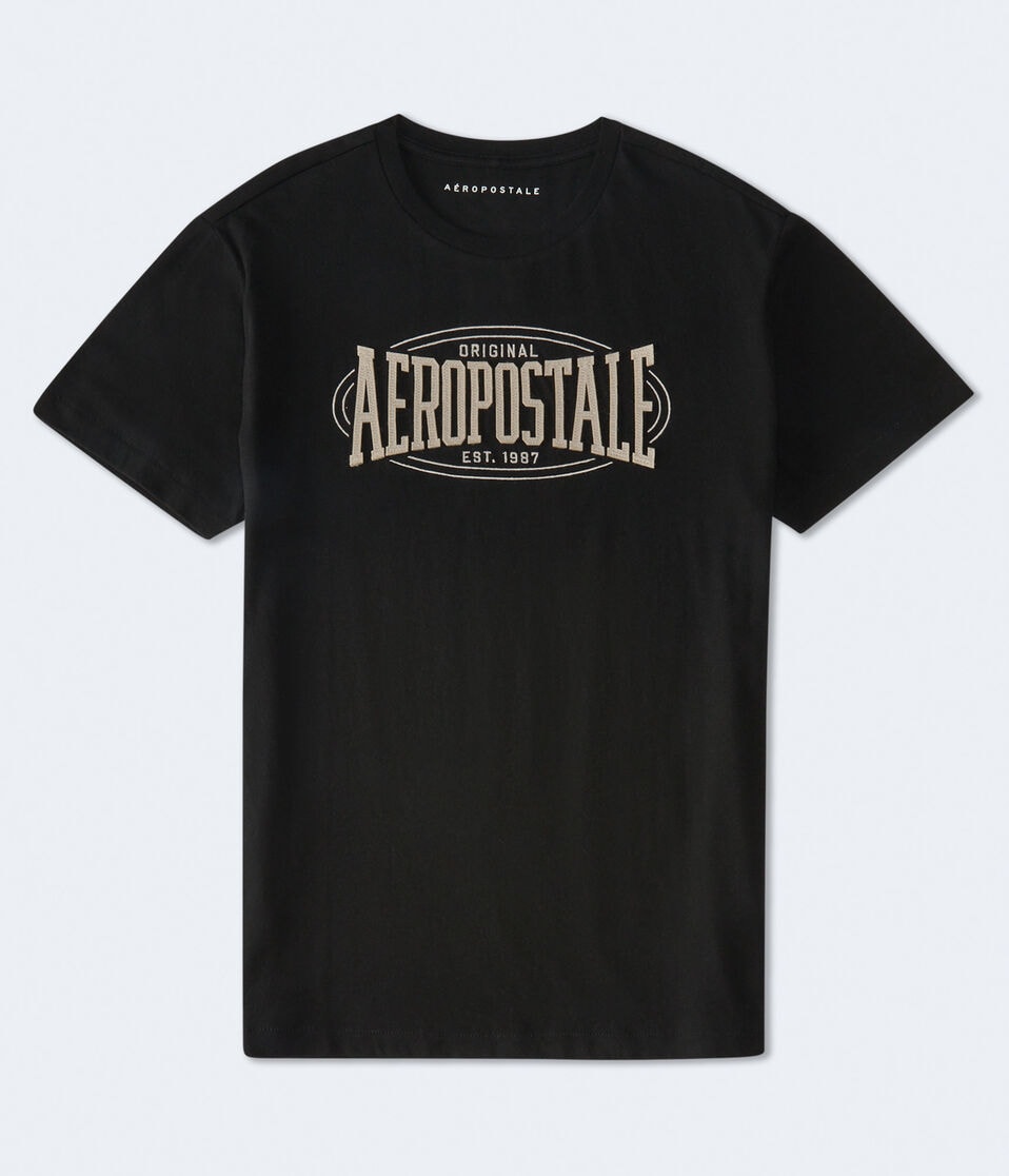 aéropostale Aeropostale Oval Appliqué Graphic Tee black fox