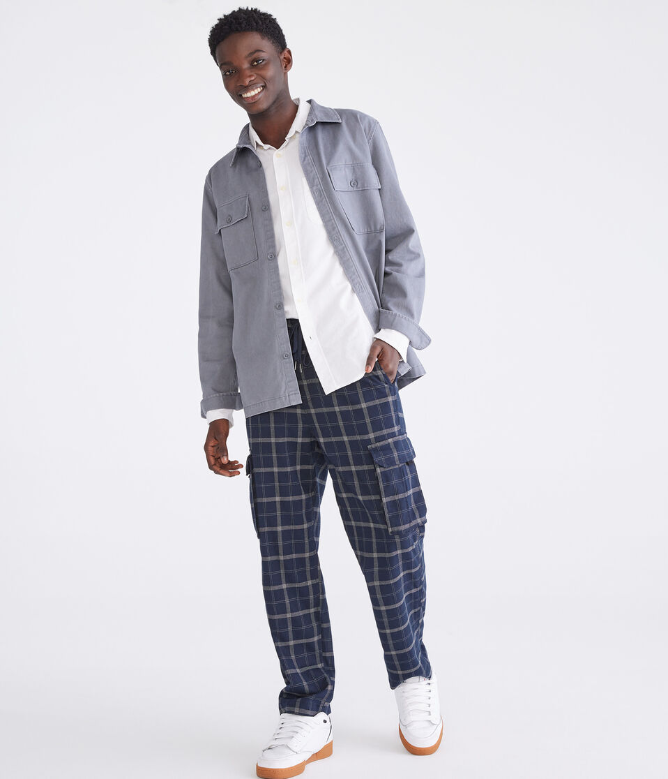 Aéropostale Plaid Baggy Cargo Pants Black Iris
