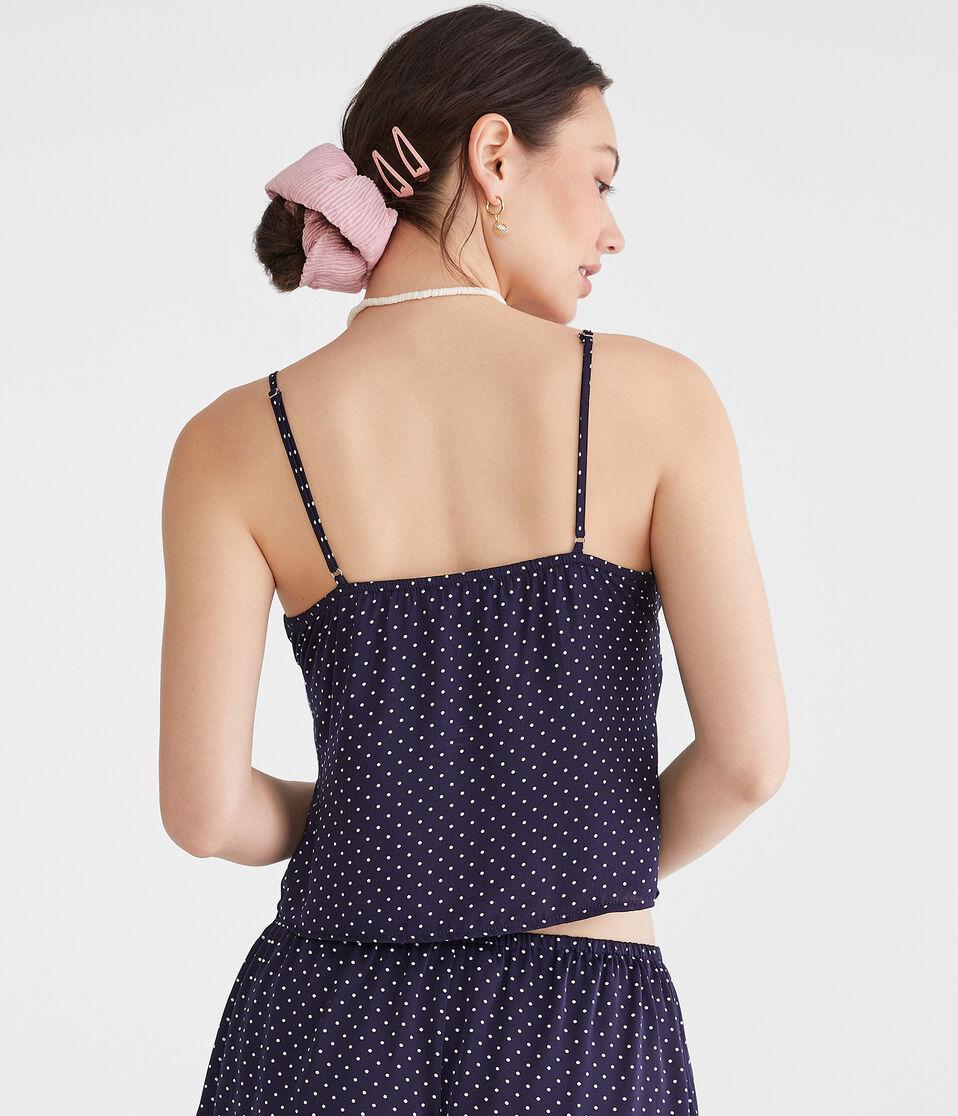 Aéropostale Polka Dot Satin Sweetheart Cami Navy