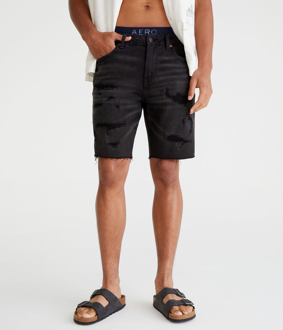aéropostale Premium Air Denim Shorts 9" black wash