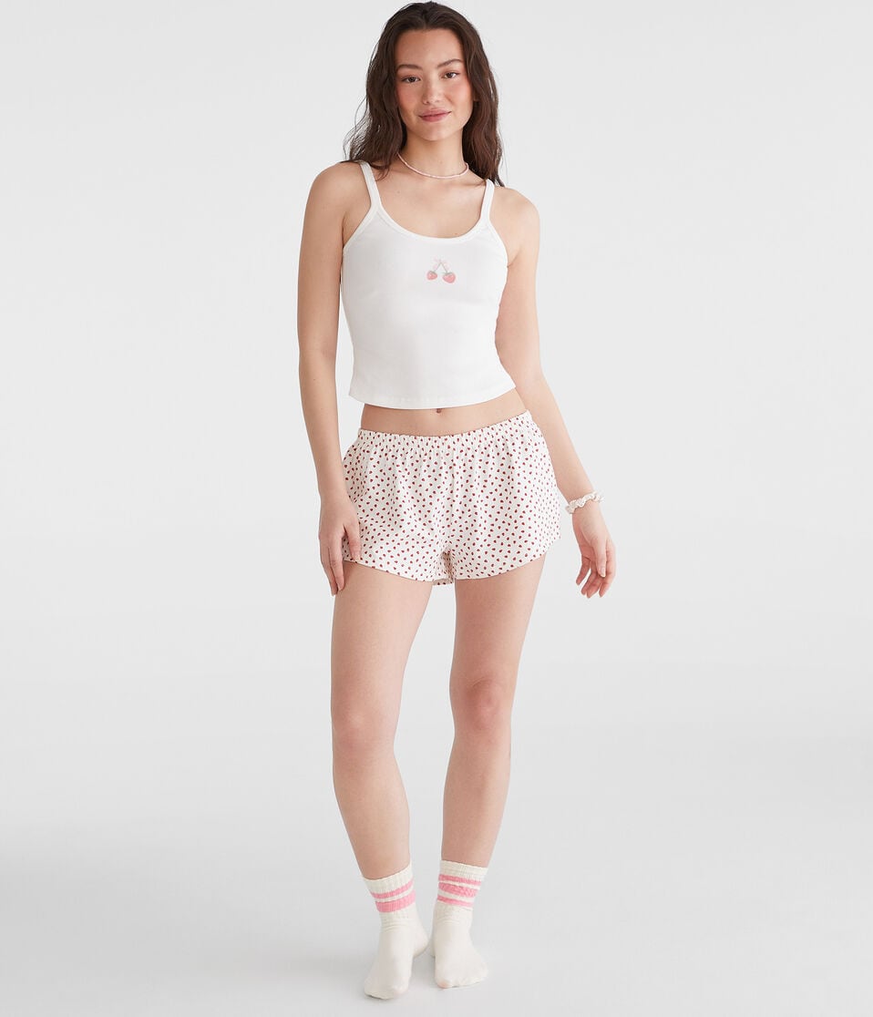 Aéropostale Printed Knit Sleep Shorts Cream