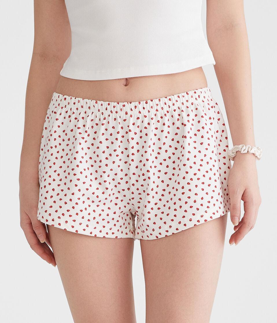 aéropostale Printed Knit Sleep Shorts cream