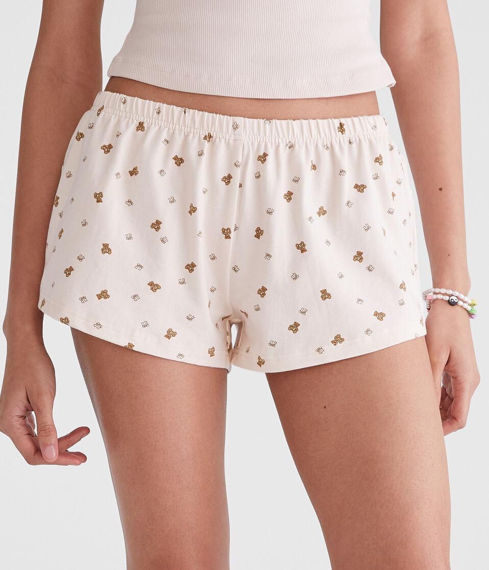 aéropostale Printed Knit Sleep Shorts dainty pink