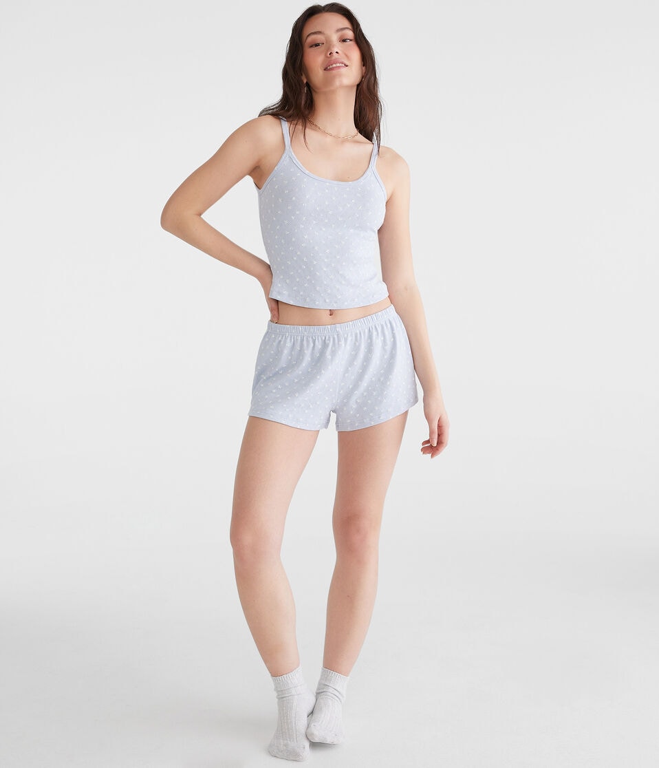 Aéropostale Printed Knit Sleep Shorts Spirit Blue