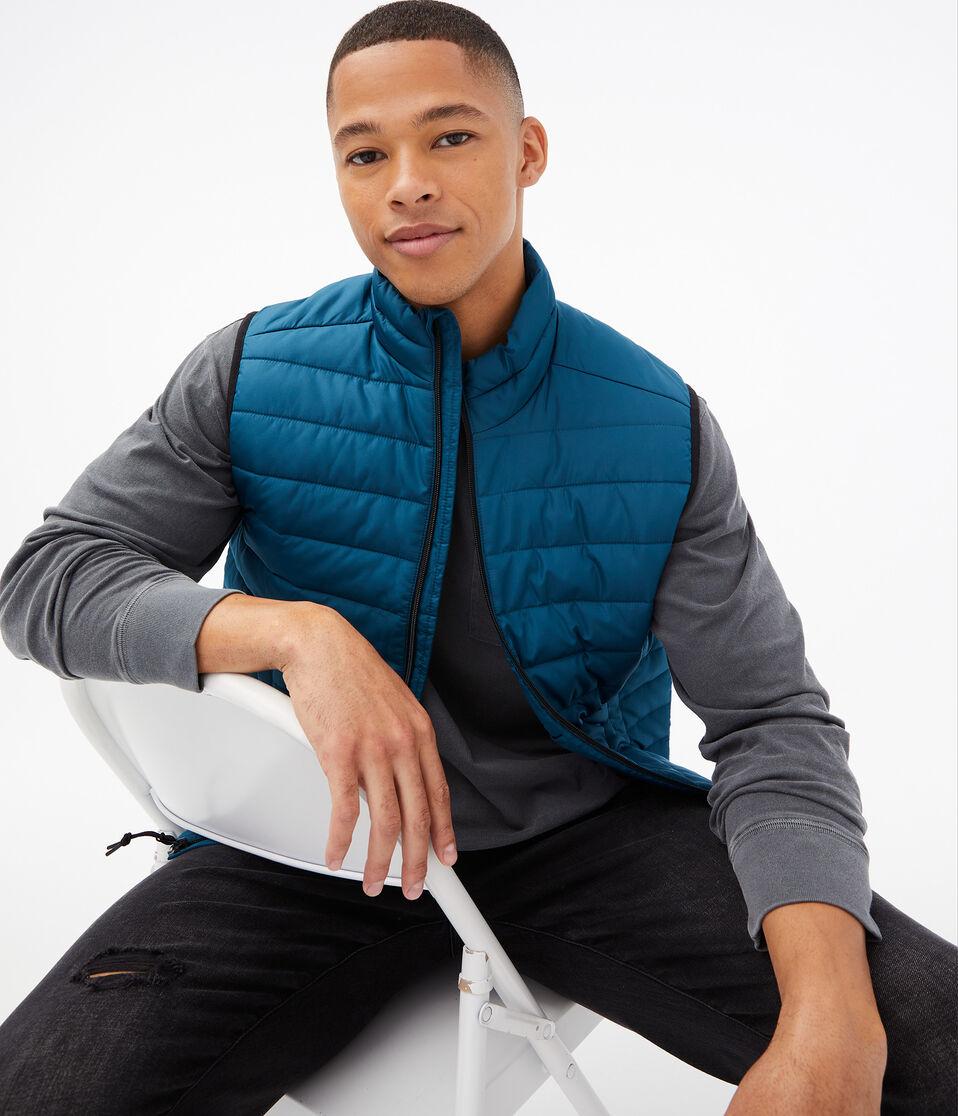 Aéropostale Quilted Puffer Vest Aruba Teal
