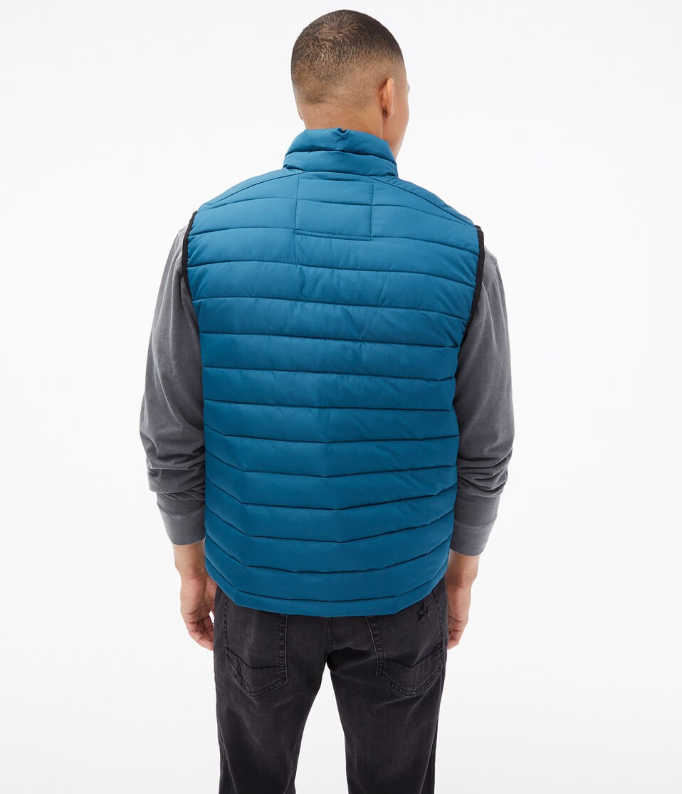 Aéropostale Quilted Puffer Vest Aruba Teal